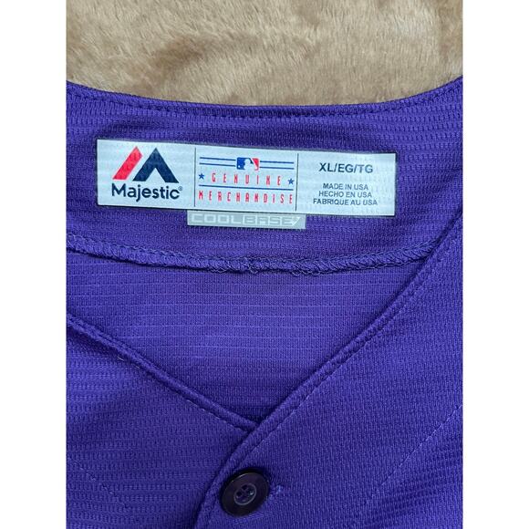 Colorado Rockies Purple‎ MLB Jersey Bradley 33 Men’s Size XL - Picture 5 of 6